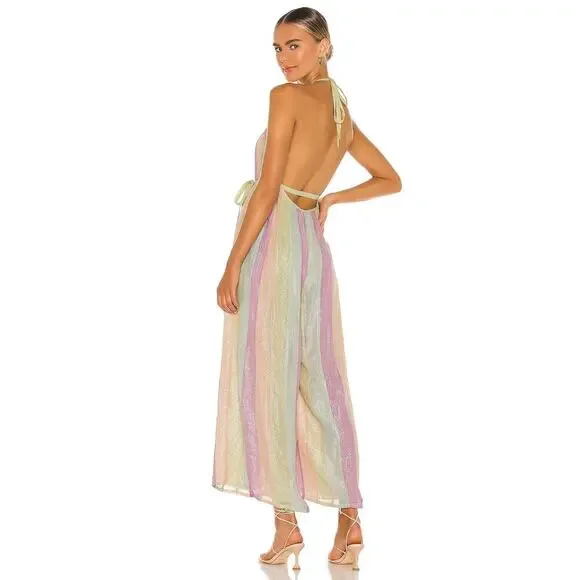 NEW Anthropologie x Sundress Sophie Jumpsuit in Marbella Mix Pastel M / L NWT - Picture 5 of 14